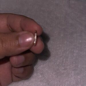 1 pc 14k Solid Gold Diamond Huggie Hoop Earring